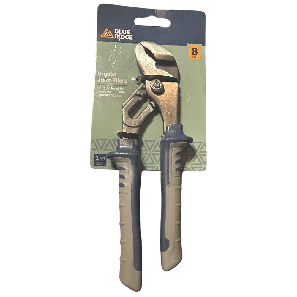 Blue Ridge 8 Inch Groove Joint Pliers Angled Head Heavy‎ Duty Tool